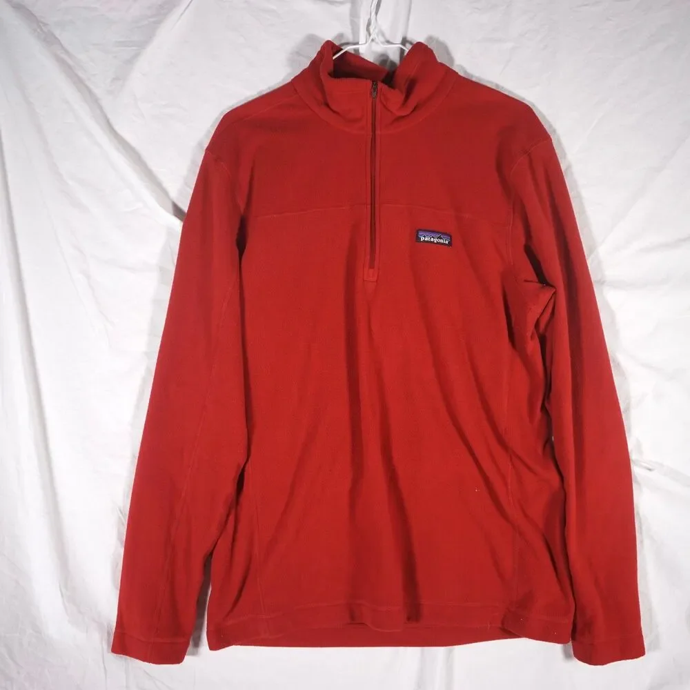 Patagonia Fleece Quarter Zip Red Medium